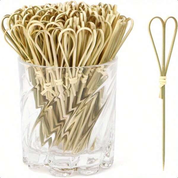 20/50/100pcs Bamboo Scissor-Shaped Skewers 4.7 Inch, Vegetable & Fruit Forks, Party Decorative Sticks, Food Picks, Appetizer Toothpicks - Great For Parties, Weddings