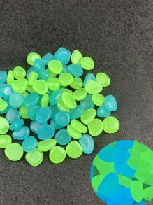 1PC Glow In The Dark Stones - 100/PCS Solar Powered Garden Pebbles, Outdoor Decorative Rocks For Pathway, Lawn, Aquarium, Fish Tank, Yard & Landscape Lighting (Blue/Green/White)