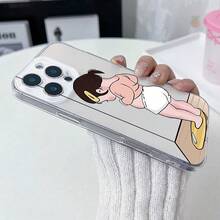 1pc Cartoon Funny Pattern Phone Case, TPU Mobile Phone Protective Cover, Suitable For Apple 16/15/14/13/12/11 - Clear - View 5