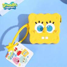 SPONGEBOB 1PC/2PCS SpongeBob SquarePants Officially Licensed SpongeBob DIY Silicone Bag Waterproof Wearproof Coin Purse Headphone Bag Cute Cartoon Carry-On Bag Birthday Gift For Friends Family