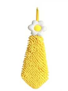 1pc/3 Packs Super Soft Creative Plumeria Pattern Hanging Hand Towel, Quick Absorbent Quick Dry Coral Fleece/Lint Free. , Reusable, Suitable For Kitchen/Bathroom - Multi-Purpose Household Essentials, Household Cleaning, Body Care, Hand Towel, Kitchen Quick Dry Absorbent Rag, Table Cloth. Cleaning Tools Dish Cloths Kitchen Towel