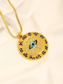 1 pièce Collier pendentif œil d'Horus en acier inoxydable - fabriqué en titane et en acier inoxydable, avec un motif soigneusement conçu de tête de faucon représentant le patrimoine égyptien ancien - un cadeau idéal pour la Fête des Pères, convenant aux pères ayant un sens de l'histoire et du style, cadeau pour le Nouvel An, la Saint-Valentin