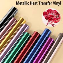 8-Farben Wärmeübertragungsvinyl Rolle - Einfach zu schneiden & , Leuchtende Farben für DIY T-Shirt, Skateboard, Hut Designs - Perfekt für Projekte, Vinyl-Transfers | Glänzende Oberfläche | Weicher Matter Stoff