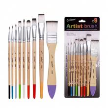 Professioneller Künstlerpinsel-Set mit 9 Stücke - Malerpinsel-Set für Erwachsene, wunderbar für Leinwand, Aquarell und Stoff - für Anfänger und Profis - toll für Wasser-, Öl- oder Acrylmalerei, Schulmaterial
