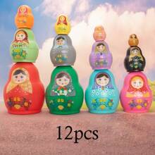 12 件套俄罗斯套娃，色彩缤纷的堆叠玩具，益智拼图，激发想象力，适合生日、万圣节、圣诞节礼物 - 彩色 - 查看 10