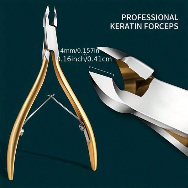 Professional Cuticle Nipper - Stainless Steel Precision Nail Trimmer For Manicure & Pedicure, Gold Tone Dead Skin & Hangnail Clipper, Salon-Grade Essential Tool