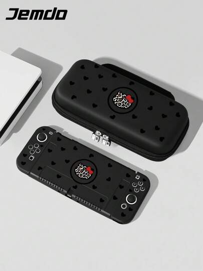 Switch2 (2025) Game Console Accessories - 1 Pc Black Heart, Bow, Leopard Cat Pattern Protective Case Compatible With Switch2/Switch NS/Switch OLED/Lite, Switch2/Switch Game Console Accessories Full Set Including Storage Bag, Insertable Docking Station. Best Gift For Switch Players