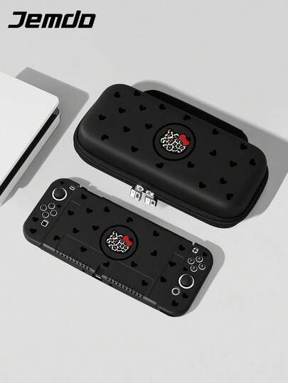 Switch2 (2025) Game Console Accessories - 1 Pc Black Heart, Bow, Leopard Cat Pattern Protective Case Compatible With Switch2/Switch NS/Switch OLED/Lite, Switch2/Switch Game Console Accessories Full Set Including Storage Bag, Insertable Docking Station. Best Gift For Switch Players