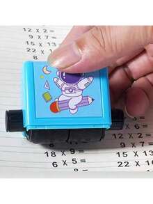 Cartoon Cute Addition & Subtraction Math Stamp, Student Practice Math Calculation Problem Generator Roller Stamp, Back To School, Learning Supplies, Kawaii Stationery, School Colors - Multicolor - View 7