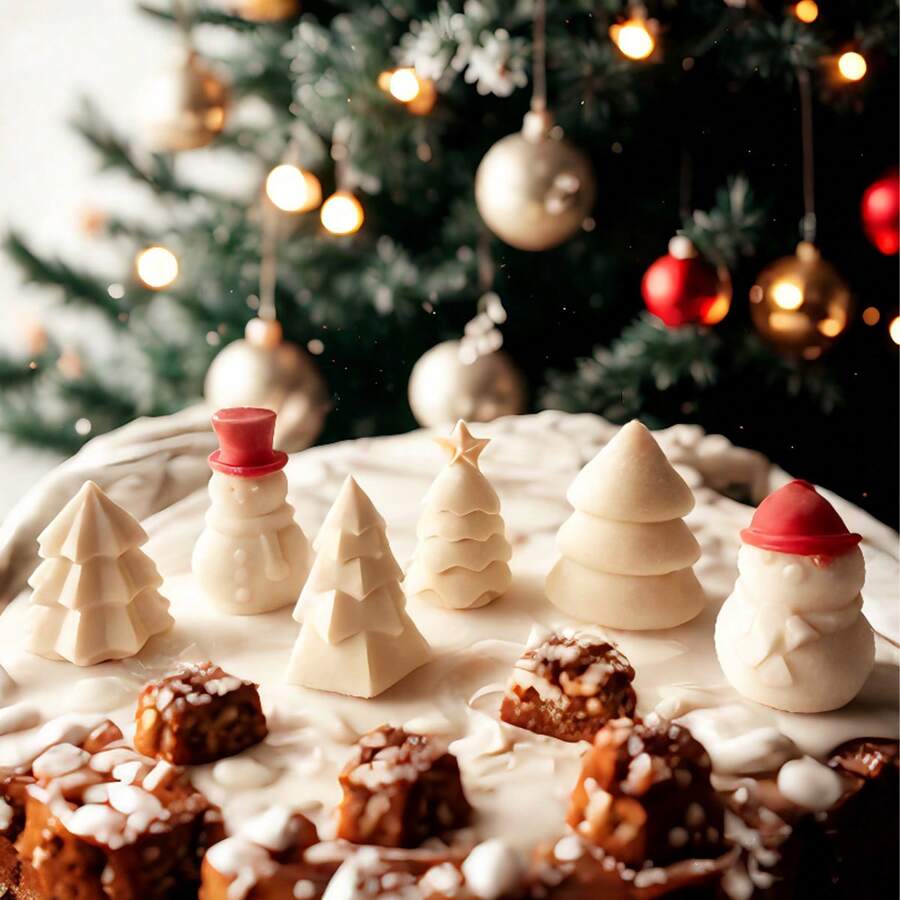 1 pieza Molde de vela de árbol de Navidad Muñeco de nieve DIY Jabón hecho a mano Yeso Resina para decoración de fiestas navideñas, regalos hechos a mano creativos, decoraciones navideñas, pijamas navideños, regalos navideños, decoración navideña