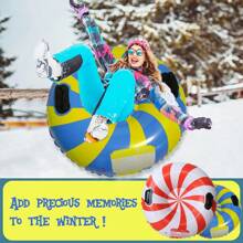 1 pezzo Slitta da neve con maniglia, anti-ribaltamento, slitta da sci in PVC rinforzato resistente al freddo, slitta da neve per 2 persone, giocattolo da neve, interazione genitore-figlio, articolo per attività ricreativa all'aperto