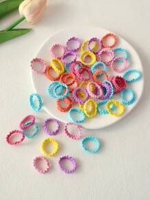 50pcs Girls' Colorful Casual & Versatile Hair Ties, Must Have For Summer