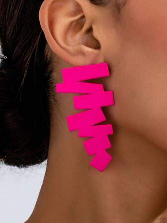 1 Pair Asymmetrical Geometric Vintage Exaggerated Earrings For Women