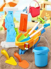 Juego de 8 piezas/16 piezas/20 piezas/30 piezas de juguetes de playa para niños: para jugar con arena, diversión en el agua, cavar en la nieve, herramientas de jardinería con cubo, moldes, palas, rastrillo, tamiz - diversión familiar para niños y niñas (el estilo/color puede variar)