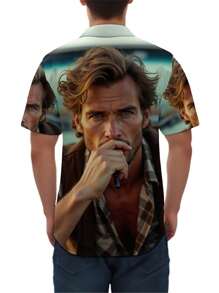 Customized Hawaiian Shirt - Personalized Photo Printing, Polyester Fabric, Spread Collar, Button Front, Casual Summer Top, Ideal Gift For Friends, Lovers And Partners, Hawaiian Accessory, Premium Quality, M-2XL