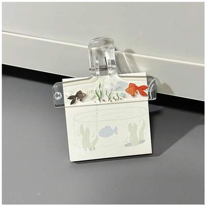 مشابك إبزيم طويلة الذيل بشكل سمكة ذهبية مصنوعة من مادة أكريليك شفافة، مناسبة كحامل لجداول أوراق الموسيقى وملفات الوثائق والإيصالات، صالح كجائزة للطلاب، أو هدايا المناسبات، لوازم مدرسية، للعودة للمدرسة