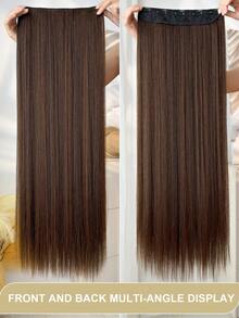 Tóc giả dài 28 inch màu đỏ tía, thẳng, kiểu đuôi ngựa, thích hợp cho phụ nữ. - Màu nâu  Mocha - Xem 6