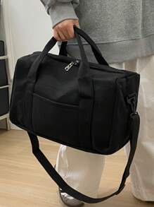 1pc Men's Tote Bag, Large Capacity Shoulder Bag, Suitable For Short Trips And Business Travel Holiday Essentials