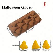 1pc 3D Halloween Silicone Mold, Halloween Pumpkin Bat Skull Ghost Fondant Chocolate Mold For DIY Halloween Gummies, Candy, Jelly, Chocolate, Jello Baking Tools, Kitchen Gadgets