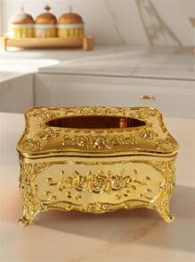 1pc European Style Household Light Luxury Tissue Box, Home Dining Table Tissue Holder Ornament, Desktop Decoration