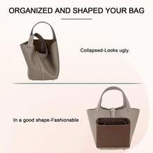 Felt Purse Organizer Inserts For Picotin 22 18Inserts HandBag Inner Bag Organizer High Quality Large Capacity Inner Bag(BROWN) - Brown - View 3