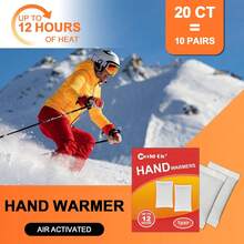 World-BIO Hand Warmers Disposable Heat Pad - 10/20/40 Pairs, 20 Pairs Foot Warmer & 30 Packs Adhesive Backing Body Warmers Long Lasting Safe Natural Odorless Activated Warmers Gives 8 Hours Warm - Hand Warmer 10 Pairs - View 11