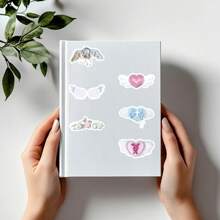 50pcs Angelic Wings Themed Stickers, Cute Cartoon Minimal Style For DIY Decor , Back To School Gifts