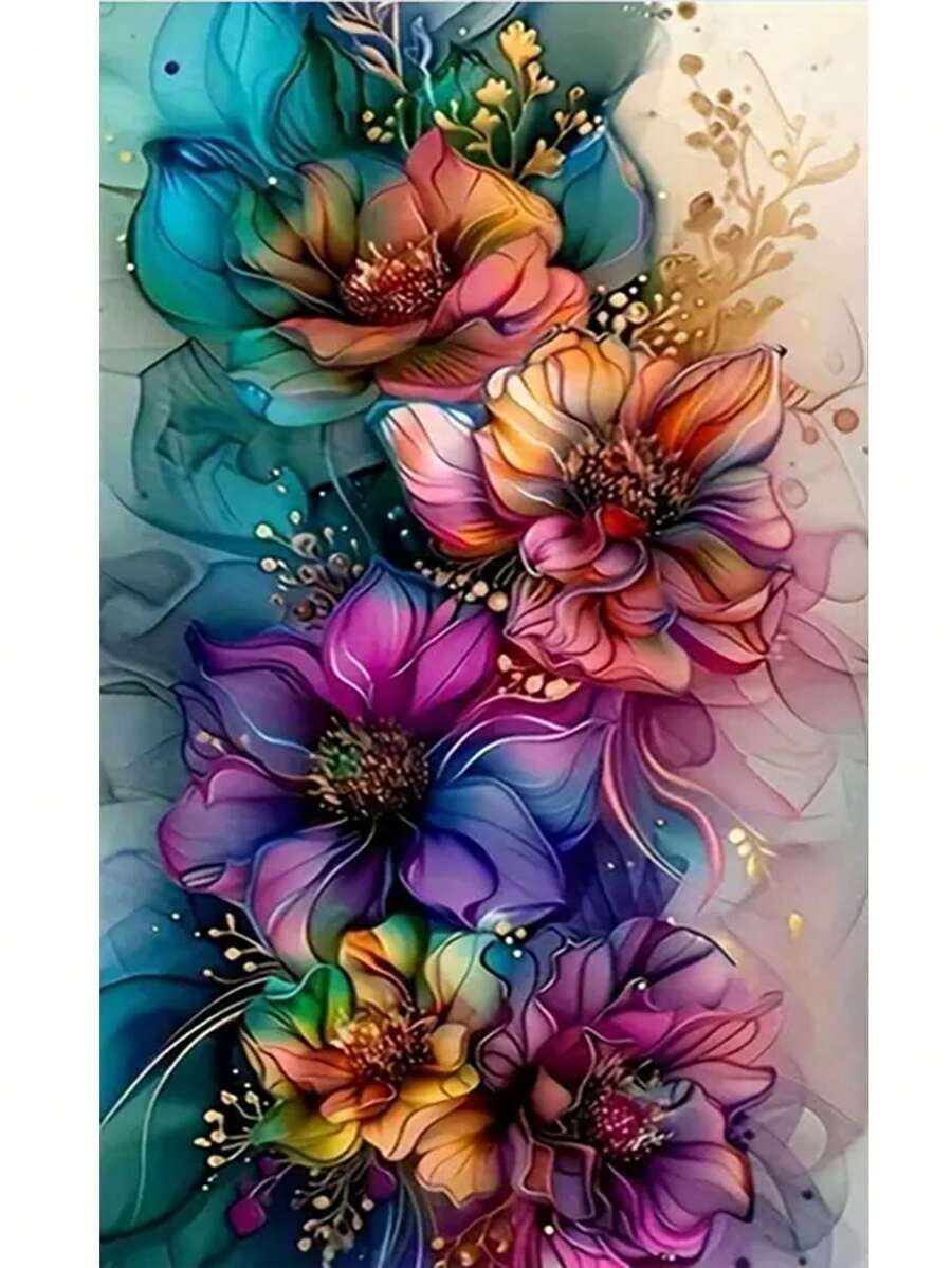 1 件 DIY 钻石画，花卉水钻刺绣，家居装饰，全钻，30*50 厘米/40*70 厘米