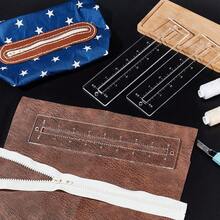 3 件套透明亚克力拉链模板套装，透明缝纫尺，适用于 DIY 包袋制作、初学者绗缝拼布工具 - 無色 - 查看 6