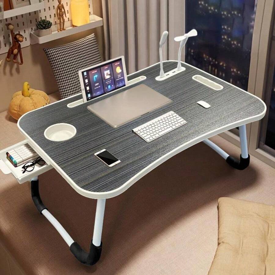 [Foldable Computer Desk] Portable Foldable Computer Desk, Classic Wooden Color Laptop Desk | Mother's Day Gift, Graduation Gift