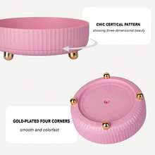 Makeup Perfume Organizer Tray 360 Degree Rotating Lazy Susan Skincare Lotion Organizer Spinning Cosmetics Storage For Dresser, Vanity, Bathroom Countertop, Small Pink - 粉色 - 查看 1