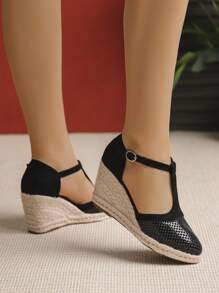 Fashionable Versatile Silver Breathable Bowknot Ankle Strap High Heel Pumps