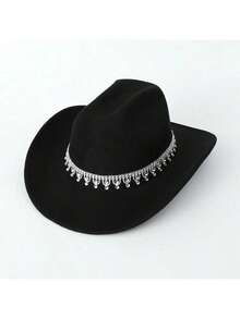 1 chiếc mũ lưỡi trai Unisex trang trí thắt lưng Boho Cowboy Hat Ridge Cowgirl Hat Beach Hat Panama Hat Sun Hat Jazz Hat Soft Felt Hat Fedora cho hoạt động ngoài trời - Hồng - Xem 5
