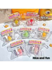 1 pieza Mini juguete antiestrés de exprimido de fruta transparente, juguete antiestrés de rebote lento, juguete de exprimido para liberación de dopamina de verano, color aleatorio de la cadena colgante, regalo para cumpleaños, Halloween, Navidad