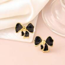 1 paire de boucles d'oreilles florales exquises à effet d'écoulement d'huile, clous d'oreilles élégants, uniques et délicats, de luxe. Bijoux de tempérament doux.