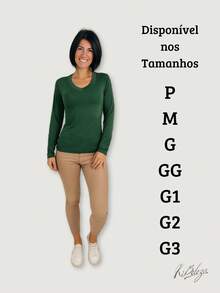 Women's Suede Knit Blouse With V-Neckline – Comfort, Style And Versatility For All Occasions - 軍綠色 - 查看 3
