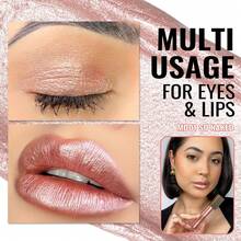 Oulac Metallic Shine Liquid Lipstick For Women, Dual Use For Lips & Eyeshadow, Long Lasting Lip Gloss, Metallic Matte High Impact Lip Color No Transfer Vegan Formula - MD01 So Naked - View 2