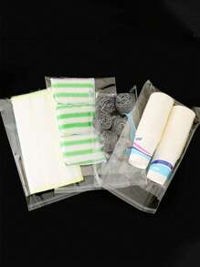 100 piezas Bolsas de plástico transparente autoadhesivas surtidas en tamaños, material de OPP, adecuadas para pequeños accesorios, hornear, llaveros, colgantes, tarjetas, embalaje de regalos festivos, bolsas de almacenamiento transparentes