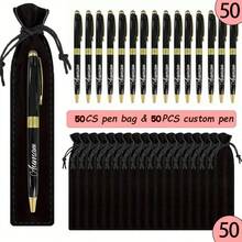 奢华二合一金属触控笔/签名笔 - 可定制姓名或Logo，附赠精美礼盒 - 完美适用于办公、生日、派对礼物、学习用品、学校用品、教师用品、办公用品、男女皆宜、定制凝胶笔、返校用品、办公室装饰