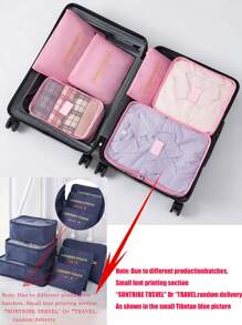 1 Set mit 6 Stück Packtaschen für Reisen, Organizer Taschen mit großer Kapazität - beinhaltet Make-up Tasche, Kulturbeutel, Kleidersack, geeignet zum Verstauen von Kleidung, Schuhen, Kosmetik, Elektronik, Accessoires, ideal für Reisen, Urlaub, Geschäftsreisen, Heimorganisation, Abschlussgeschenk für Schule, Schul-Zubehör, Schulsachen
