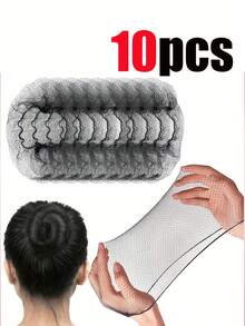 80/50/20/10 件黑色弹力发网，女士隐形发网，适用于假发帽，适合餐饮服务、芭蕾发髻、睡觉、空姐、护士、细网眼造型发髻套、返校、旅行度假必备品、女士发饰