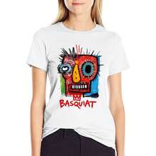 Cool Graphic T-Shirts For Men - Jean And Michel Artist Basquiat Oversized T Shirt Loose Fit Vintage Washed Short Sleeve Tee For Men Women - 白色 - 查看 8