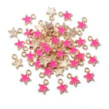 50 Stücke 6*8mm süße emaillierte kleine Sterne Charms Anhänger für Ohrringe Armbänder Halsketten zum selber Basteln von Schmuck Zubehör