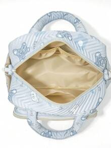 1 件装时尚妈咪包，简约手提包和单肩包，时尚刺绣尿布包，适合妈妈外出 - 淺藍色 - 查看 6