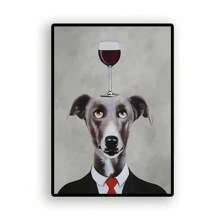 1/3 piezas Póster de pintura en lienzo con ilustración de animales de moda como gato, perro, conejo, elefante, arte de pared divertido y lindo para decoración del hogar en la sala de estar