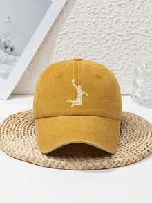 1 件男士篮球字母休闲个性化户外运动露营钓鱼可调节破洞字母涤纶印花软冠棒球帽，适合春、夏、秋、冬 - 多色 - 查看 6