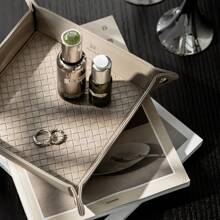 1pc Jewelry Storage Box, Leather Jewelry Tray, Decorative Organizer Tray For Keys, Remote Control, Home Decor, Woven Leather Texture Metal Clasp Design, Multi-Size & Color Options, Suitable For Entryway, Tabletop, Moving For Women Storage Organizer Travel Essentials Back To School Dormitory Storage