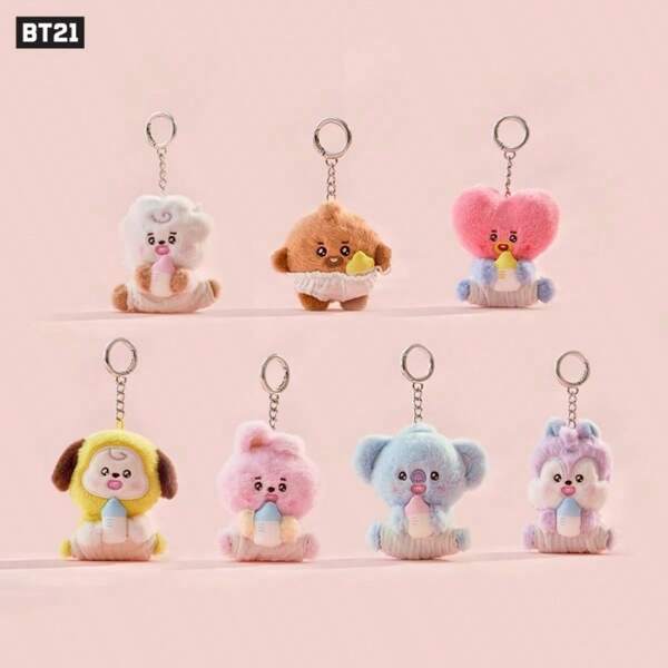 BT21 Serie BT21 KPOP BABY Chupete, lindo accesorio de llavero de peluche de dibujos animados, colgante de bolso, regalo de cumpleaños, regalo de Pascua, regalo de pareja, regalo de temporada de graduación, regalo de Navidad