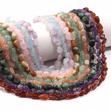Aproximadamente 45 piezas de cuentas de piedra ovaladas asimétricas naturales surtidas, cuentas sueltas de cristal de ágata vintage de estilo informal para hacer joyas, pulseras, collares, colgantes y decoración