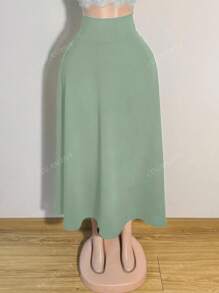 Women Casual Plaid Lace-Up A-Line Skirt, For Daily Wear